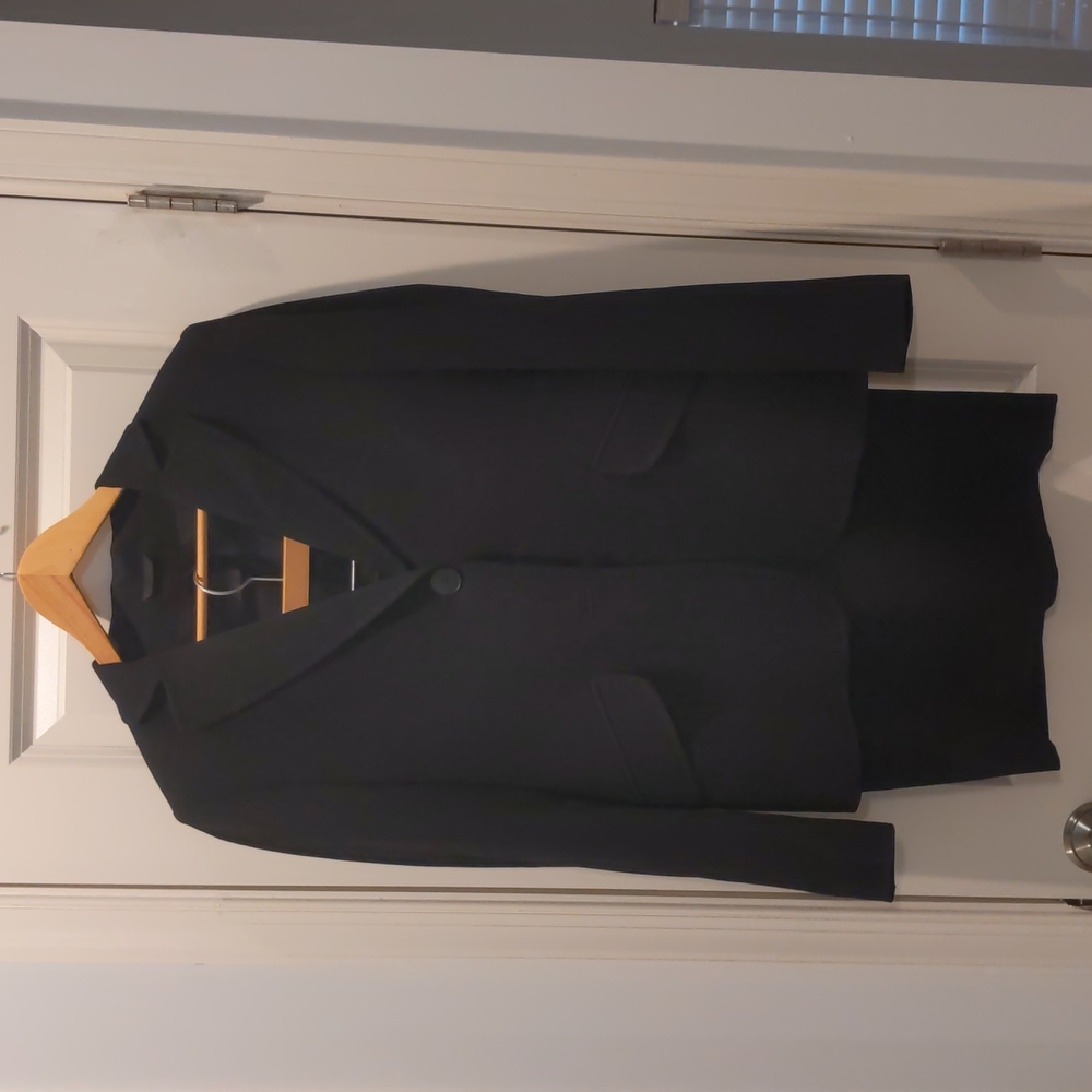 Black, wool blend skirt suit, size 6